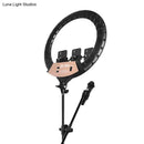GobekUsa Minimalist LED Circular Vanity Lighting with Mobile Phone Holder - Black Fill Light