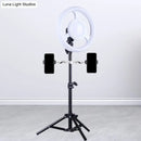 GobekUsa Simplicity Ring Make-Up Light Metal Phone Holder with USB LED Fill-in Flash in Black