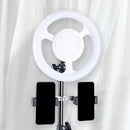 GobekUsa Simplicity Ring Make-Up Light Metal Phone Holder with USB LED Fill-in Flash in Black