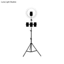GobekUsa Round Metal Mobile Phone Holder with LED Fill Light in Black: Minimalist Design