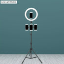 GobekUsa Round Metal Mobile Phone Holder with LED Fill Light in Black: Minimalist Design