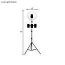 GobekUsa Round Metal Mobile Phone Holder with LED Fill Light in Black: Minimalist Design