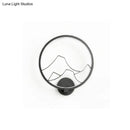 GobekUsa Minimalist Acrylic Ring Wall Lamp with LED, White/Black Mountain Shade