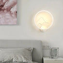 GobekUsa Minimalist Acrylic Ring Wall Lamp with LED, White/Black Mountain Shade