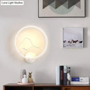 GobekUsa Minimalist Acrylic Ring Wall Lamp with LED, White/Black Mountain Shade