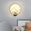 GobekUsa Minimalist Acrylic Ring Wall Lamp with LED, White/Black Mountain Shade