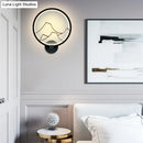 GobekUsa Minimalist Acrylic Ring Wall Lamp with LED, White/Black Mountain Shade