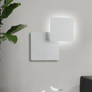 GobekUsa Minimalist Iron Movable Shade Square Wall Lamp - Black/White LED Sconce Lighting in Warm/White Light