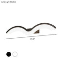 GobekUsa Minimalist Black/White Wavelet LED Wall Sconce with Frosted Diffuser, Available in 16", 23.5", or 31.5" Lengths