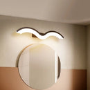 GobekUsa Minimalist Black/White Wavelet LED Wall Sconce with Frosted Diffuser, Available in 16", 23.5", or 31.5" Lengths
