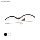 GobekUsa Minimalist Black/White Wavelet LED Wall Sconce with Frosted Diffuser, Available in 16", 23.5", or 31.5" Lengths