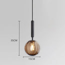 GobekUsa Glass Ball Pendant Lamp LED Hanging Light for Minimalist Living Room