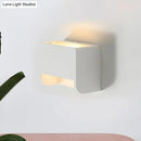 GobekUsa Gypsum 1-Light LED Wall Lamp in Minimalist Box Shape for Bedroom, White