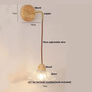 GobekUsa Clear Glass LED Wall Light with Pull Chain Switch