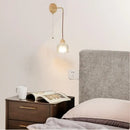 GobekUsa Clear Glass LED Wall Light with Pull Chain Switch