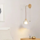 GobekUsa Clear Glass LED Wall Light with Pull Chain Switch