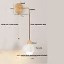 GobekUsa Clear Glass LED Wall Light with Pull Chain Switch