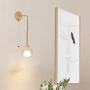 GobekUsa Clear Glass LED Wall Light with Pull Chain Switch