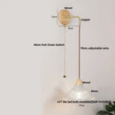 GobekUsa Clear Glass LED Wall Light with Pull Chain Switch