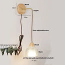 GobekUsa Clear Glass LED Wall Light with Pull Chain Switch