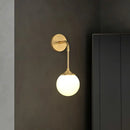 GobekUsa Gold LED Wall Lamp: Minimalist Cream Glass Sconce Light for Dining Room