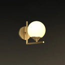 GobekUsa Gold LED Wall Lamp: Minimalist Cream Glass Sconce Light for Dining Room