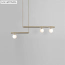 GobekUsa Minimalist Metal Pendant Lighting with Gold Accents - Modern Globe Glass Island Ceiling Light for Living Room