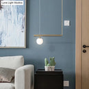 GobekUsa Minimalist Metal Pendant Lighting with Gold Accents - Modern Globe Glass Island Ceiling Light for Living Room