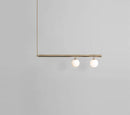 GobekUsa Minimalist Metal Pendant Lighting with Gold Accents - Modern Globe Glass Island Ceiling Light for Living Room