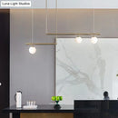 GobekUsa Minimalist Metal Pendant Lighting with Gold Accents - Modern Globe Glass Island Ceiling Light for Living Room