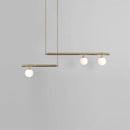 GobekUsa Minimalist Metal Pendant Lighting with Gold Accents - Modern Globe Glass Island Ceiling Light for Living Room