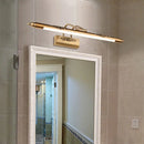 GobekUsa Minimalist Brass Carved LED Wall Sconce - Swing Arm Vanity Mirror Light