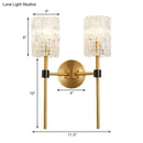 GobekUsa Minimalist Crystal Cylindrical Wall Sconce - 1/2 Lights Brass Fixture for Living Room