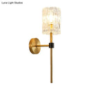 GobekUsa Minimalist Crystal Cylindrical Wall Sconce - 1/2 Lights Brass Fixture for Living Room