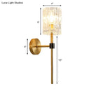 GobekUsa Minimalist Crystal Cylindrical Wall Sconce - 1/2 Lights Brass Fixture for Living Room