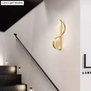 GobekUsa Minimalistic Brass Curve LED Wall Mount Light: Stylish Metal Sconce for Living Room