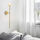 GobekUsa Brass Faceted Sconce with Crystal Shade - Minimalist Wall Mounted Light Fixture