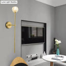 GobekUsa Brass Faceted Sconce with Crystal Shade - Minimalist Wall Mounted Light Fixture
