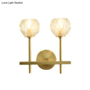 GobekUsa Brass Faceted Sconce with Crystal Shade - Minimalist Wall Mounted Light Fixture