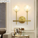 GobekUsa Brass Faceted Sconce with Crystal Shade - Minimalist Wall Mounted Light Fixture