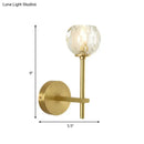 GobekUsa Brass Faceted Sconce with Crystal Shade - Minimalist Wall Mounted Light Fixture