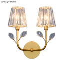 GobekUsa Minimalist Brass Finish Tapered Wall Sconce with Crystal accents