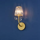 GobekUsa Minimalist Brass Finish Tapered Wall Sconce with Crystal accents