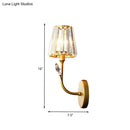 GobekUsa Minimalist Brass Finish Tapered Wall Sconce with Crystal accents