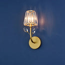 GobekUsa Minimalist Brass Finish Tapered Wall Sconce with Crystal accents