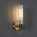 GobekUsa Minimalist Crystal Prism Tubular Wall Light Sconce - Brass Finish for Bedroom
