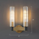 GobekUsa Minimalist Crystal Prism Tubular Wall Light Sconce - Brass Finish for Bedroom