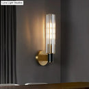 GobekUsa Minimalist Crystal Prism Tubular Wall Light Sconce - Brass Finish for Bedroom