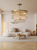 GobekUsa Brass Glass Bar Chandelier 2025: Minimalist Luxury Hanglamp for Living Room