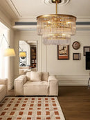 GobekUsa Brass Glass Bar Chandelier 2025: Minimalist Luxury Hanglamp for Living Room